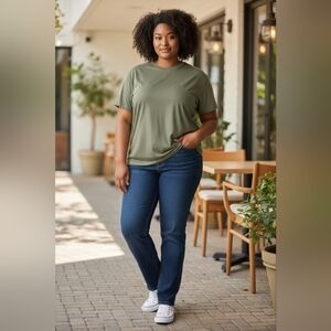 Time and Tru Women's Olive Green Short Sleeve Tee